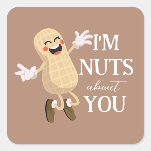 私はあなたがバレンタインの愛のパンに夢中おもしろいだ スクエアシール (正面)