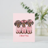 私はあなたがバレンタインデダシュンドドッグスを愛する シーズンポストカード (スタンド正面)