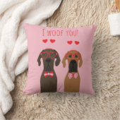 私はあなたがバレンタインデー偉大なドーン犬を愛する クッション (ブランケット)