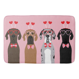 私はあなたがバレンタインデー偉大なドーン犬を愛する バスマット