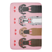 私はあなたがバレンタインデー偉大なドーン犬を愛する バスマット (正面縦)