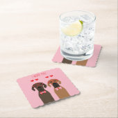 私はあなたがバレンタインデー偉大なドーン犬を愛する ペーパーコースター (インサイチュ)