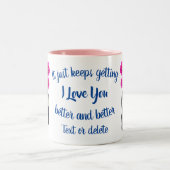 私はあなたがパンダの花をジャグリングするのが大好パーソナライズされたき ツートーンマグカップ (中央)