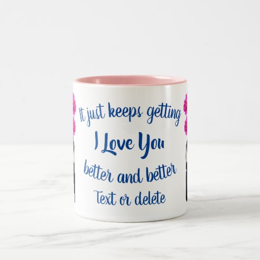 私はあなたがパンダの花をジャグリングするのが大好パーソナライズされたき ツートーンマグカップ (中央)