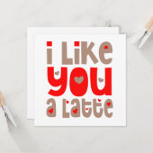 私はあなたがラテハッピーバレンタインデーが好き カード (正面/裏面インサイチュ)