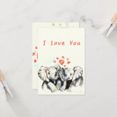 私はあなたがロマンチックなカップル象のカードを愛し絵画ている カード (正面/裏面インサイチュ)