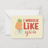 私はあなたが可愛いバおもしろいレンタインを吐くのが好き ノートカード (正面)