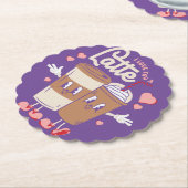 私はあなたが大好きラテバレンタインコーヒー紙コースター ペーパーコースター (アングル)