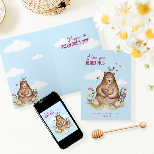 私はあなたが大好き非常に幸せなバレンタインデーのクマ シーズンカード
