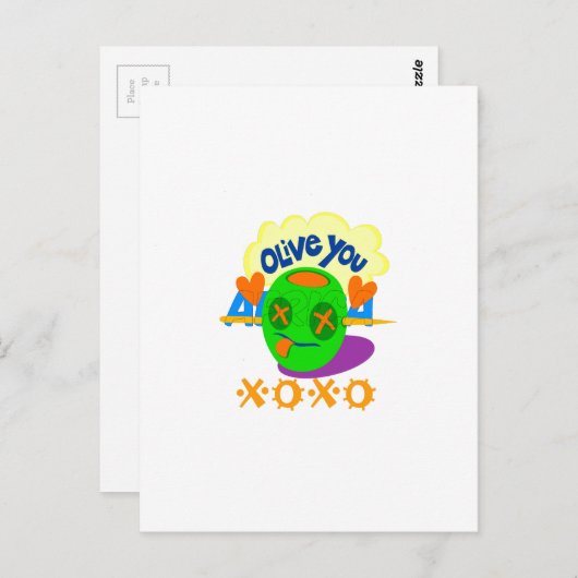 私はあなたが大好きXOXO美しい素晴らしいグラフィック文字アート ポストカード (正面/裏面)