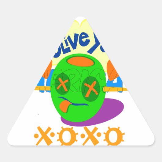 私はあなたが大好きXOXO美しい素晴らしいグラフィック文字アート 三角形シール (正面)