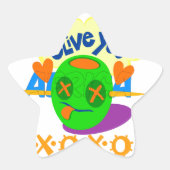 私はあなたが大好きXOXO美しい素晴らしいグラフィック文字アート 星シール (正面)