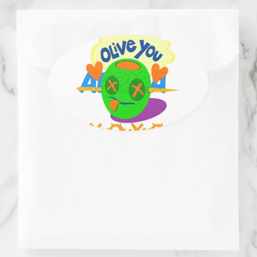 私はあなたが大好きXOXO美しい素晴らしいグラフィック文字アート 楕円形シール (バッグ)