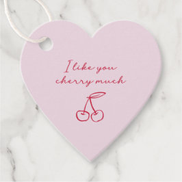 私はあなたが好きさくらんぼ多くのバレンタインデイピンク フェイバータグ
