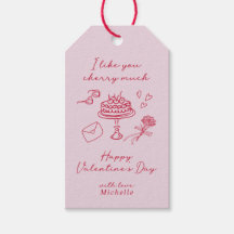 私はあなたが好きさくらんぼ多くのバレンタインデーピンクボウ