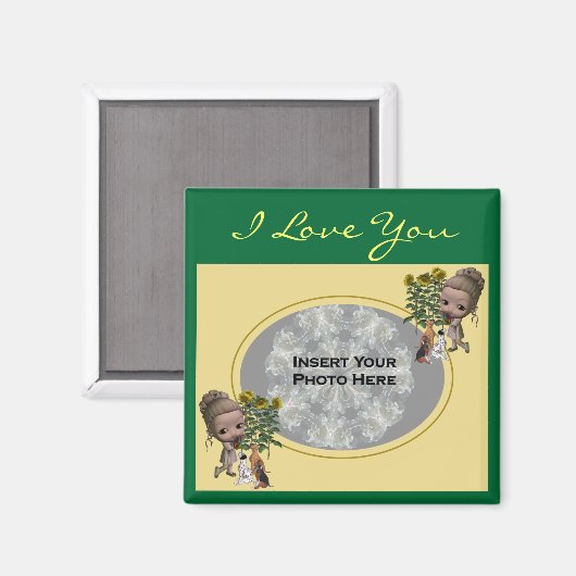 私はあなたが子犬を愛するカスタマイズ可能なフォトマグネット マグネット (正面/裏面)