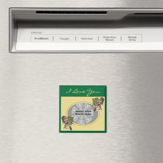 私はあなたが子犬を愛するカスタマイズ可能なフォトマグネット マグネット (インサイチュ (食洗機))