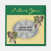 私はあなたが子犬を愛するカスタマイズ可能なフォトマグネット マグネット (正面)