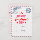 私はあなたが幸せなバレンタインデーロマンチックな挨拶を愛する サンキューカード (正面/裏面)