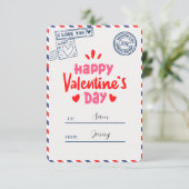 私はあなたが幸せなバレンタインデーロマンチックな挨拶を愛する サンキューカード (スタンド正面)