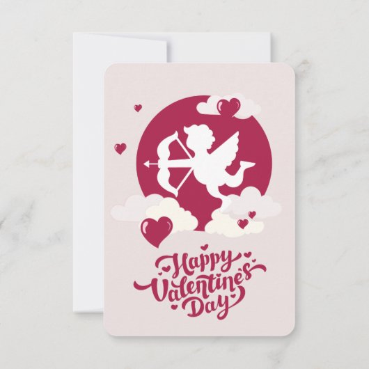私はあなたが幸せなバレンタインデーロマンチックな挨拶を愛する サンキューカード (裏面)