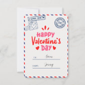 私はあなたが幸せなバレンタインデーロマンチックな挨拶を愛する サンキューカード (正面)