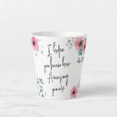 私はあなたが水の色のフローラ友情を知っていることを願う カフェラテマグ (正面)