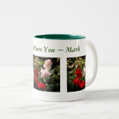 私はあなたが濡れたバラ パーソナライズされた ツートーンマグカップ (正面右)