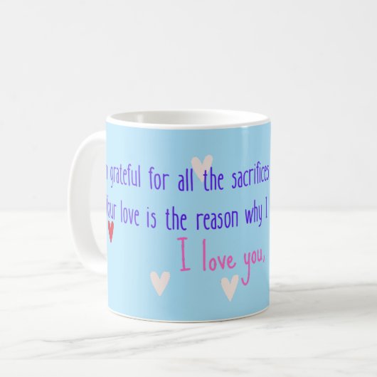 私はあなたが犠牲になったことをありがたく思う コーヒーマグカップ (正面左)