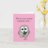 私はあなたが生まれゴシックおもしろいフクロウ誕生日 カード (黄色い花)