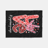 私はあなたが言葉に署名する愛Aslバレンタインデーろう フリースブランケット (正面(横))