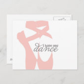 私はあなたが踊ることを願う – ピンクバレエのスリッパ – 葉書 ポストカード (正面/裏面)