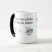 私はあなたが隣のマグカップ、パーソナライズされたマグカップに住んでいることを望む モーフィングマグカップ (正面左)