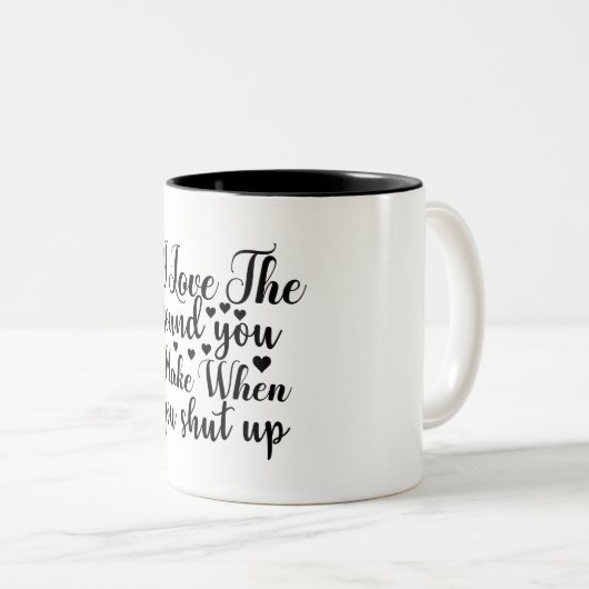 私はあなたが黙って作る音が好きおもしろい ツートーンマグカップ (正面右)