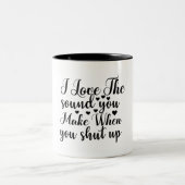 私はあなたが黙って作る音が好きおもしろい ツートーンマグカップ (中央)