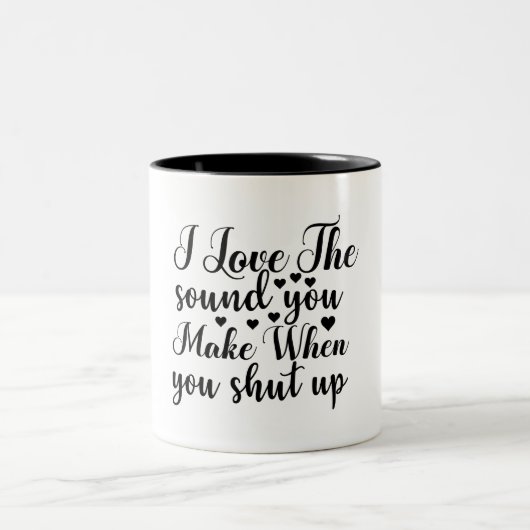 私はあなたが黙って作る音が好きおもしろい ツートーンマグカップ (中央)