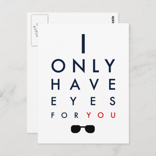 私はあなただけに目を持っている – サングラス ポストカード (正面/裏面)