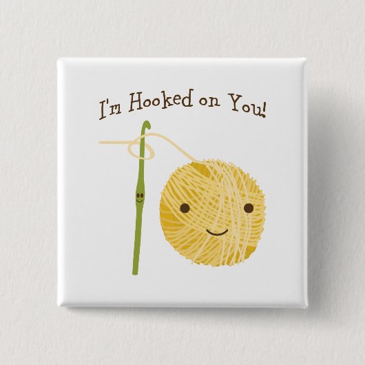 私はあなたで引っ掛かります! 缶バッジ (正面)