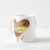 私はあなたで日没のハートのコーヒー・マグを信じます コーヒーマグカップ (正面左)