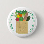 私はあなたとの新しい買い物ショッピンググルメ 缶バッジ (正面)