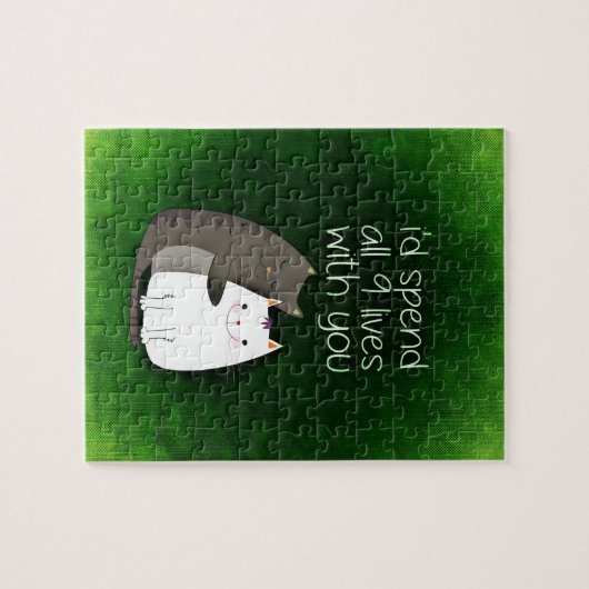 私はあなたとの9生命をすべて2匹の猫過ごします ジグソーパズル (横)