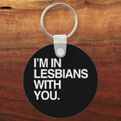 私はあなたと一緒にレズビアンにいる – WHITE -.png キーホルダー (正面)