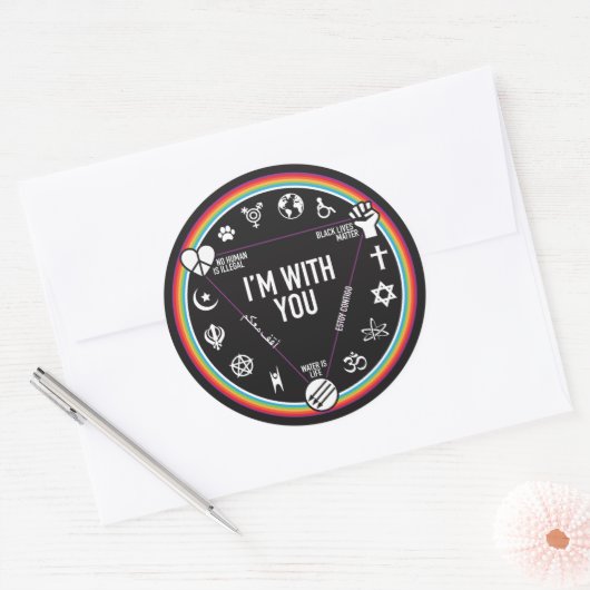 私はあなたと一緒に活動家ギア。ACLUに進む！ ラウンドシール (封筒)