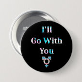私はあなたと円形ボタン行きます 缶バッジ (正面&裏面)