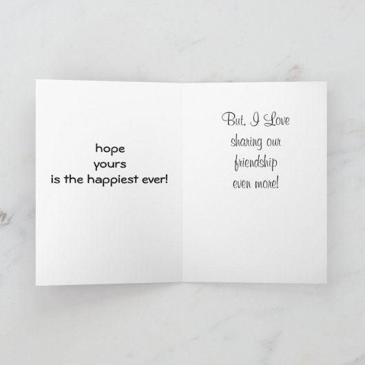 私はあなたと誕生日を共有するのが大好き – ビーチスタイル カード (内部)