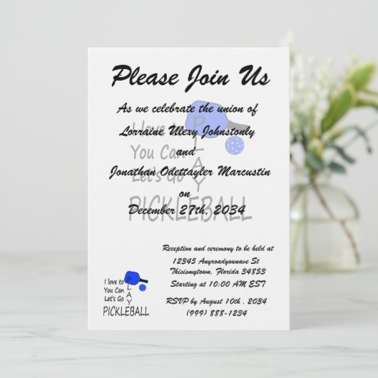 私はあなたにできます演劇のpickleballの行くために割り当てます青愛します 招待状 (スタンド正面)
