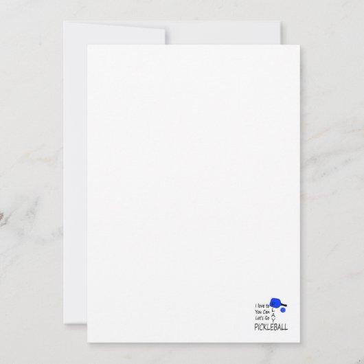 私はあなたにできます演劇のpickleballの行くために割り当てます青愛します 招待状 (裏面)