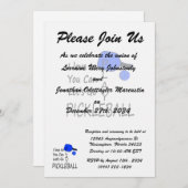 私はあなたにできます演劇のpickleballの行くために割り当てます青愛します 招待状 (正面/裏面)