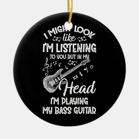 私はあなたにとってベー聞スギターに似ているかもしれない セラミックオーナメント (正面)