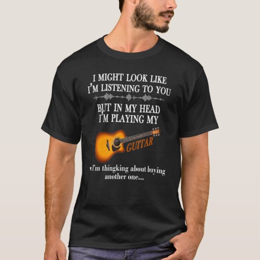 私はあなたにギターを聞見せているかもしれない Tシャツ (正面)